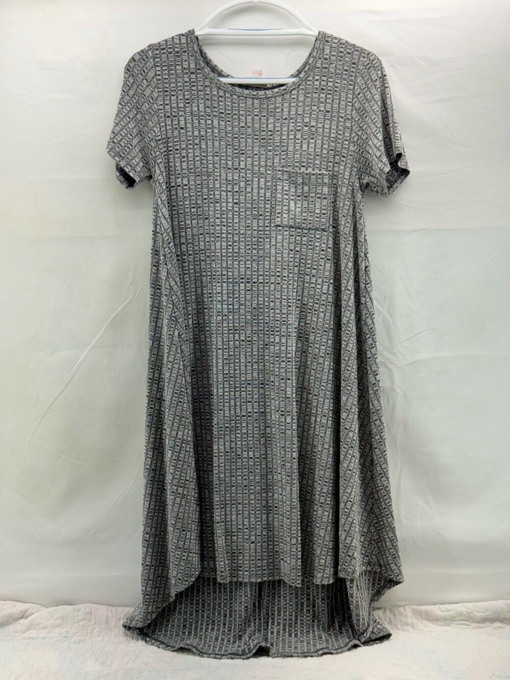 NWOT Gray women’s high low curly dress XS